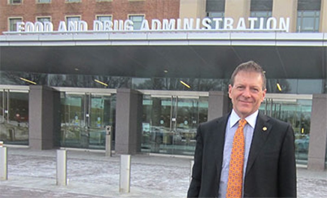 Dr. Mark Jewell outside in front of food and drug administration